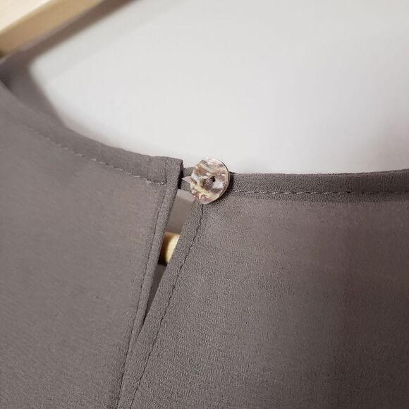 🦋3/$25 Banana Blue Xsmall Grey Long Sleeve Sheer Dress Tunic - Picture 6 of 11